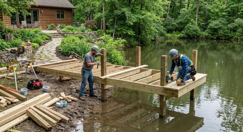 Pond Dock Installation in Olathe, KS